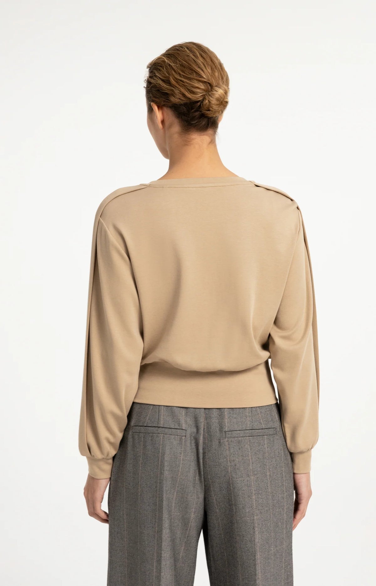 YAYA Pullover mit Faltdetail - Cornstalk Brown
