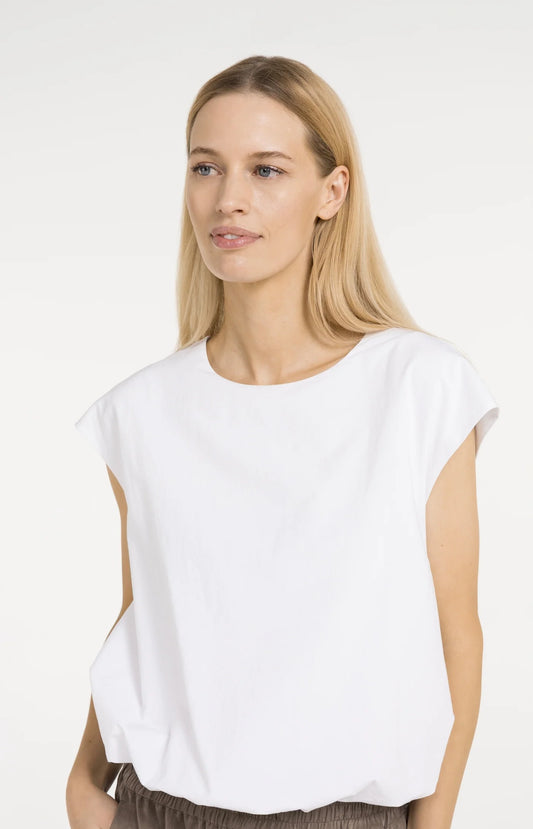 YAYA Shortsleeve Balloon Top Pure White
