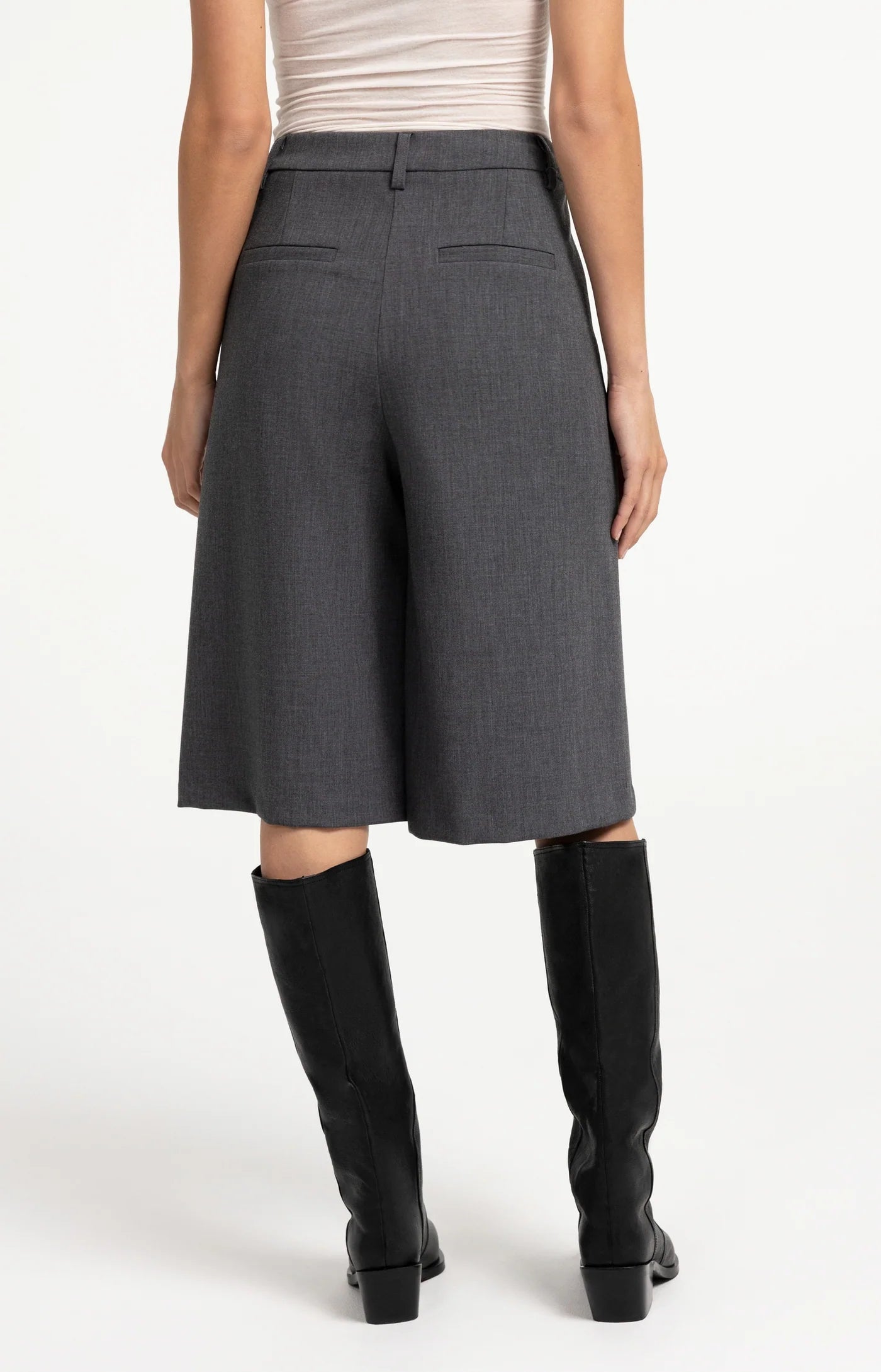 YAYA Lange Bermudashorts - Anthrazit Melange