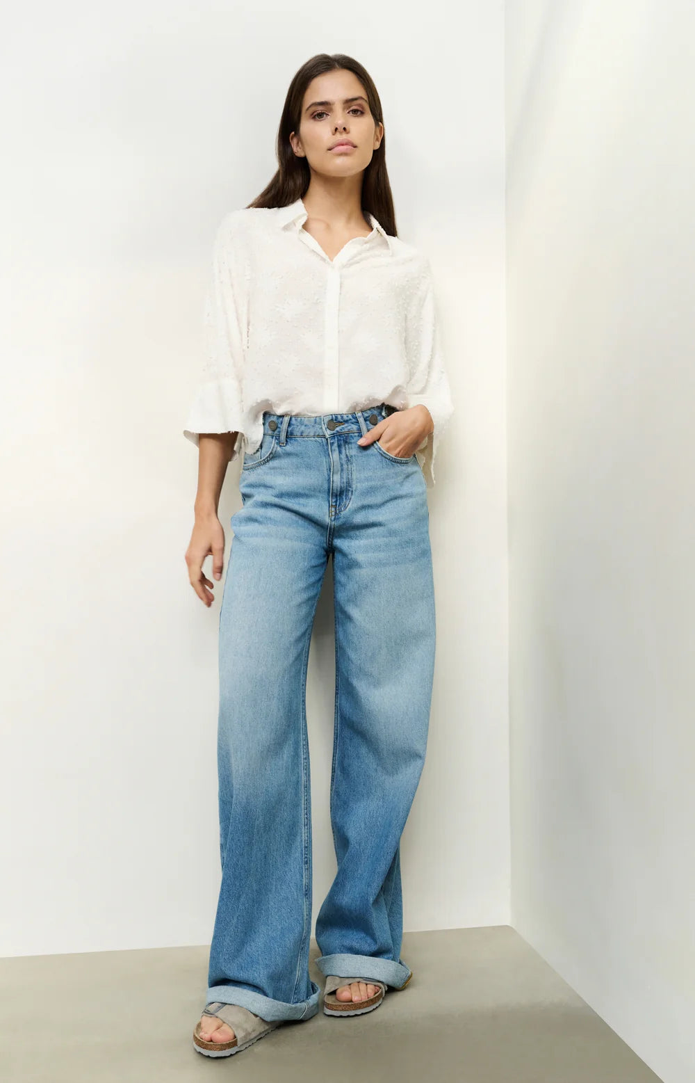 YAYA Denim-Jeans mit umgeschlagenen Beinabschlüssen