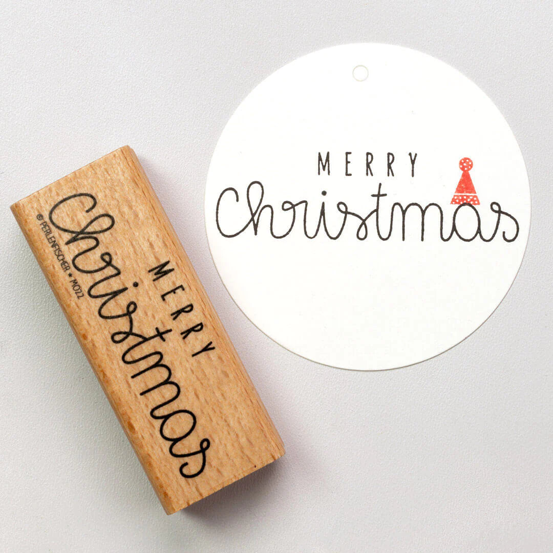 PERLENFISCHER Stempel M022 Merry Christmas 4