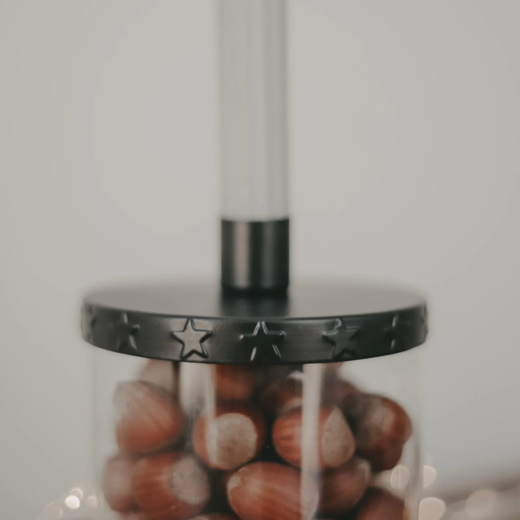 EULENSCHNITT Kerzenhalter Sterne schwarz