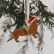 Lade das Bild in den Galerie-Viewer, EULENSCHNITT Baumschmuck Weihnachtsdackel
