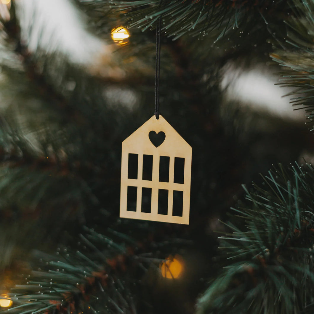 EULENSCHNITT Anhänger Haus 6er Set Gold