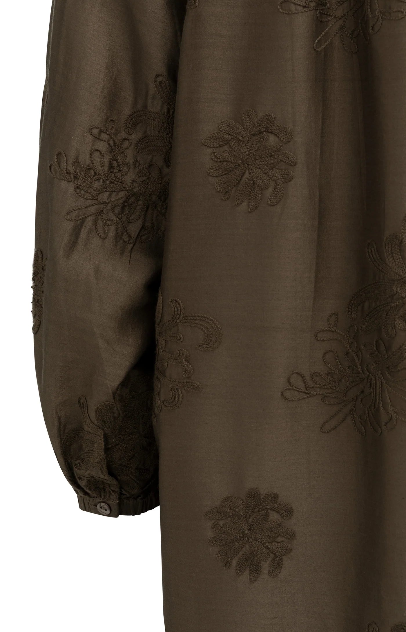 YAYA Besticktes Kleid mit langen Ärmel - Slate Black Brown