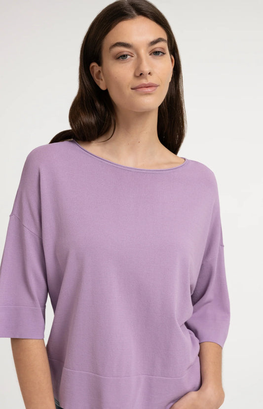 YAYA Oversize-T-Shirt aus Feinstrick Lavendel