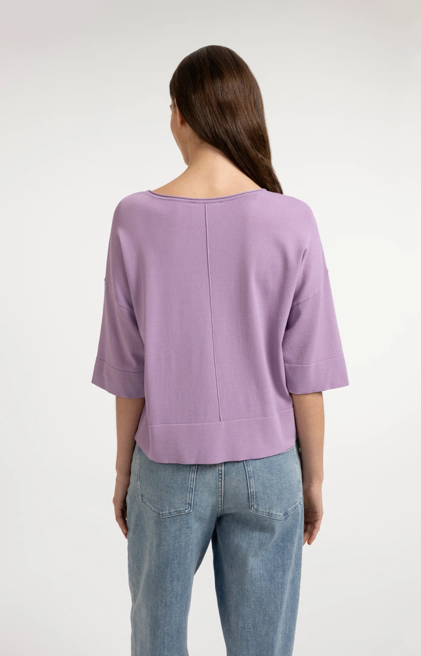 YAYA Oversize-T-Shirt aus Feinstrick Lavendel