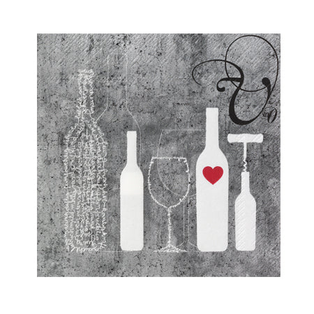 RAEDER DESIGN Cocktailservietten Flasche & Glas
