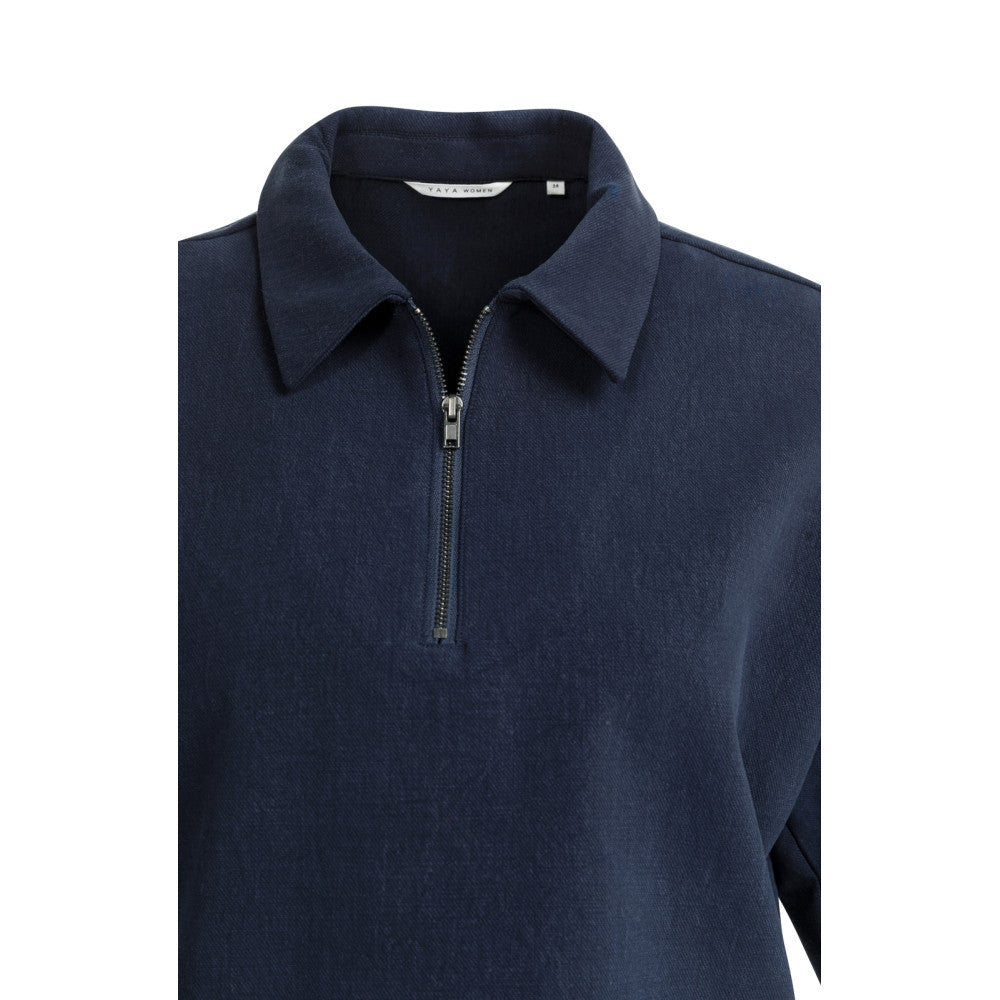 YAYA Polo Top mit Reißverschluss