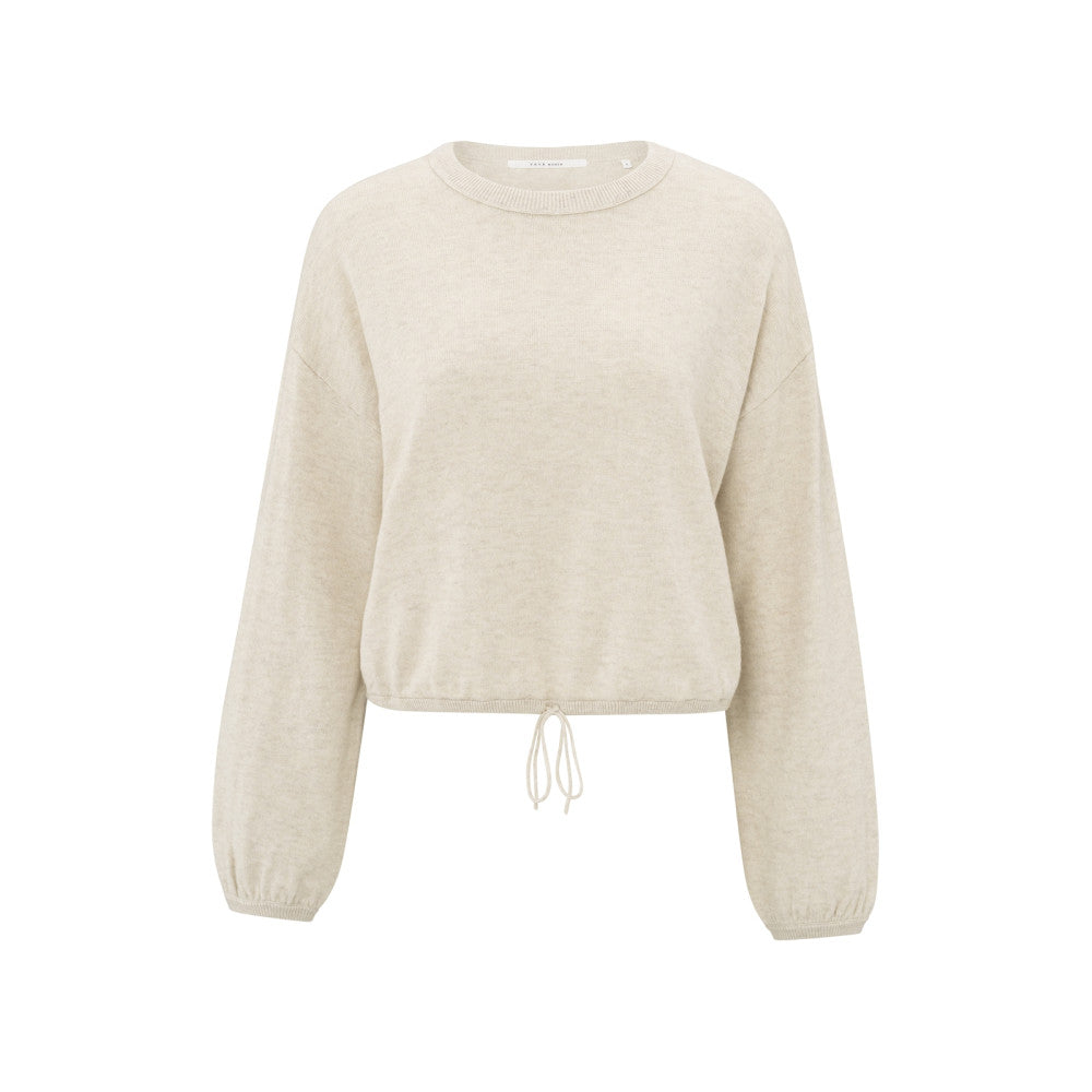 YAYA Pullover mit Kordel Beige