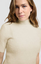 Lade das Bild in den Galerie-Viewer, YAYA Gerippter Kurzarm Rollkragenpullover Ivory
