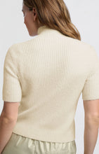 Lade das Bild in den Galerie-Viewer, YAYA Gerippter Kurzarm Rollkragenpullover Ivory
