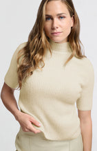 Lade das Bild in den Galerie-Viewer, YAYA Gerippter Kurzarm Rollkragenpullover Ivory
