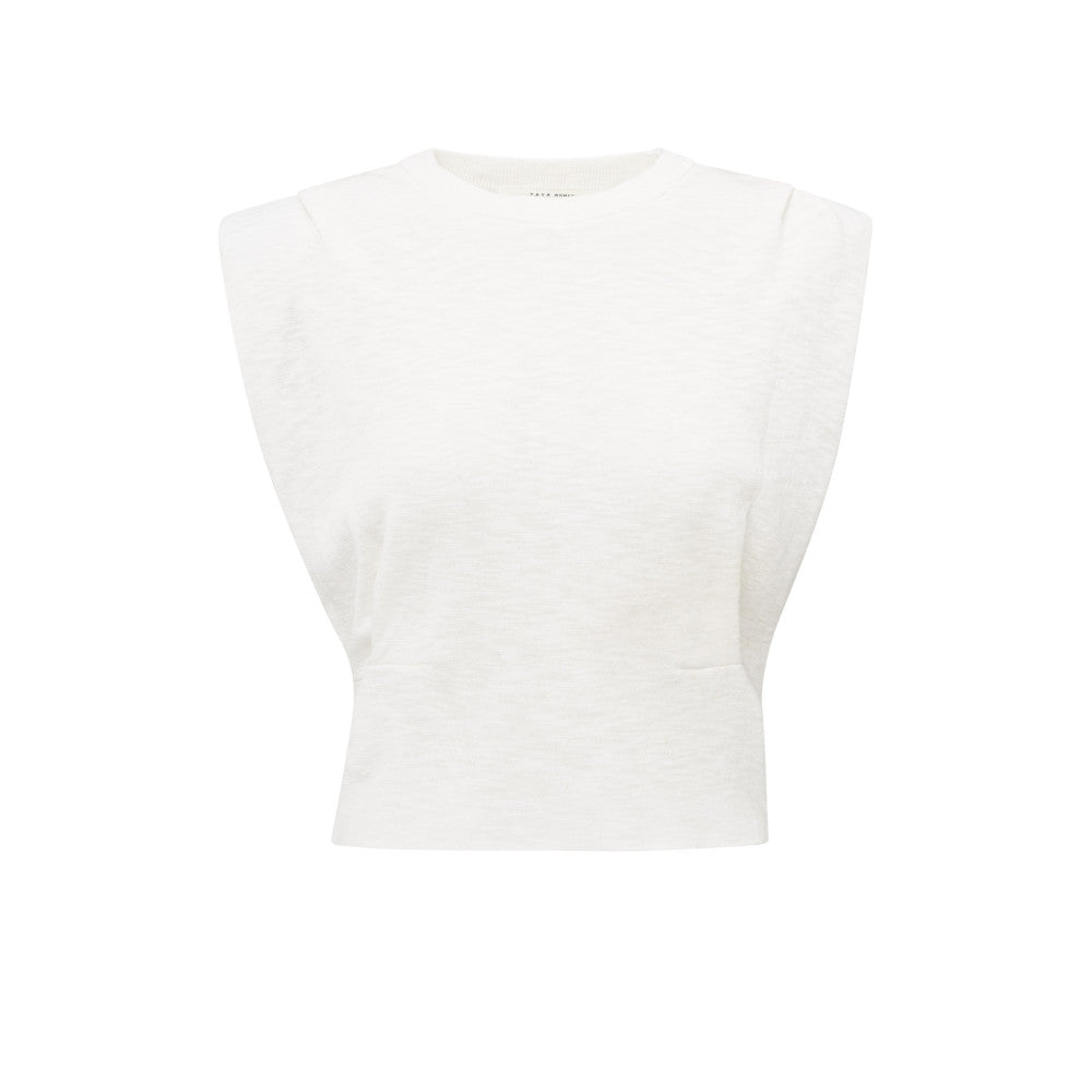 YAYA Ärmelloses Oberteil mit Schulterdetails White