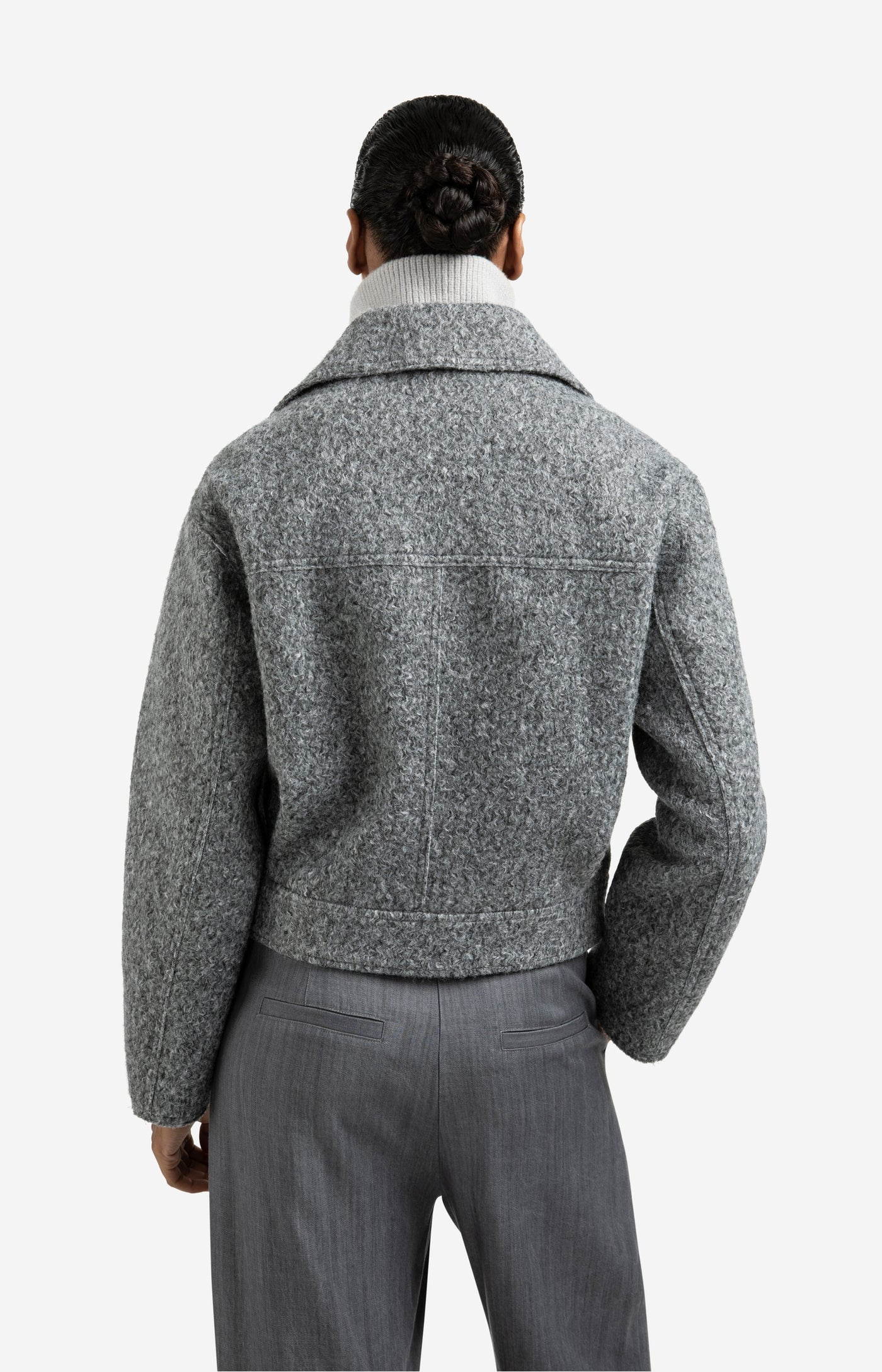 YAYA Bouclejacke Black Oyster Melange