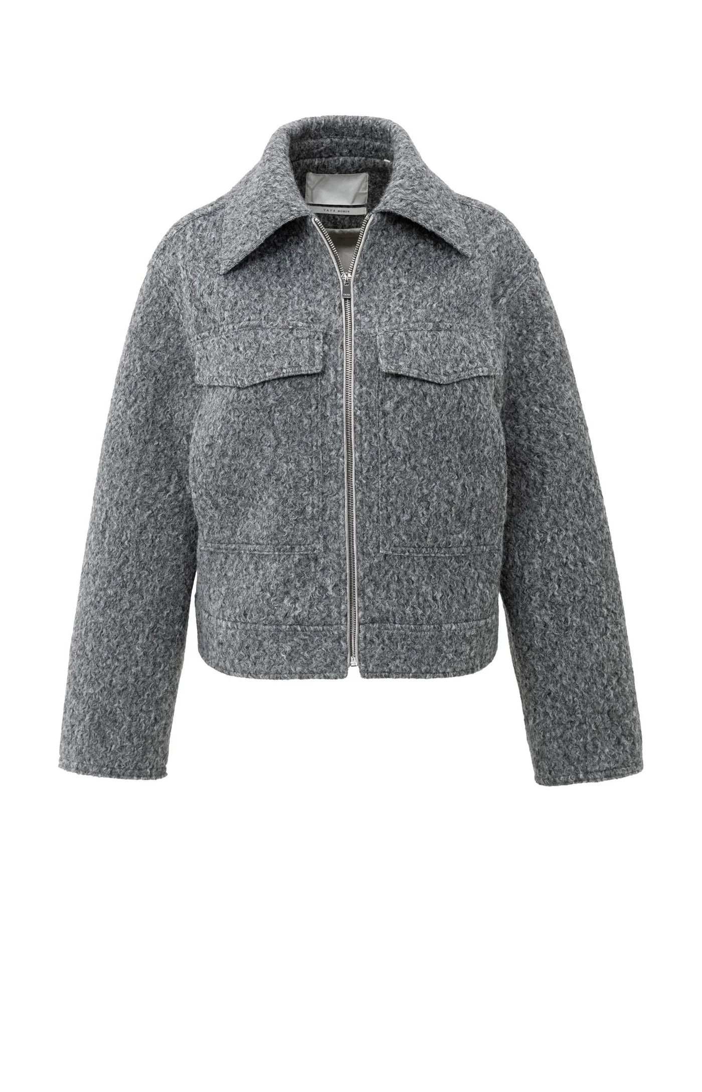 YAYA Bouclejacke Black Oyster Melange
