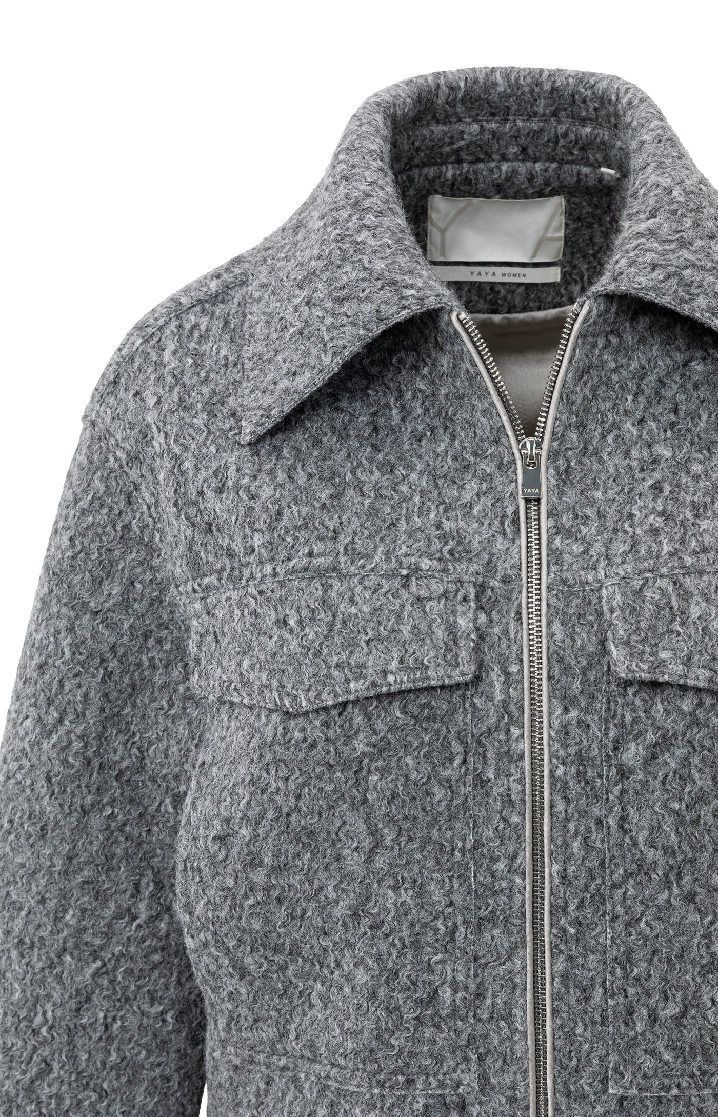 YAYA Bouclejacke Black Oyster Melange