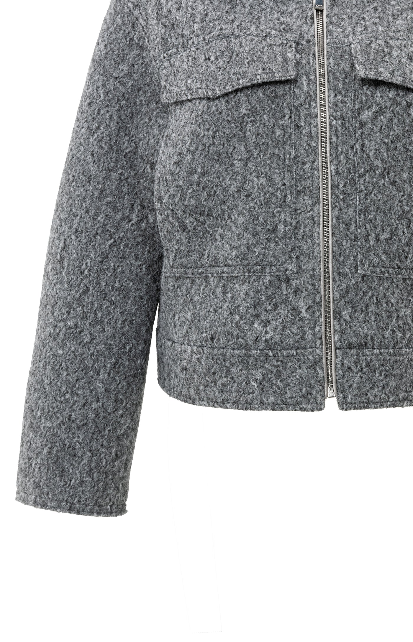 YAYA Bouclejacke Black Oyster Melange