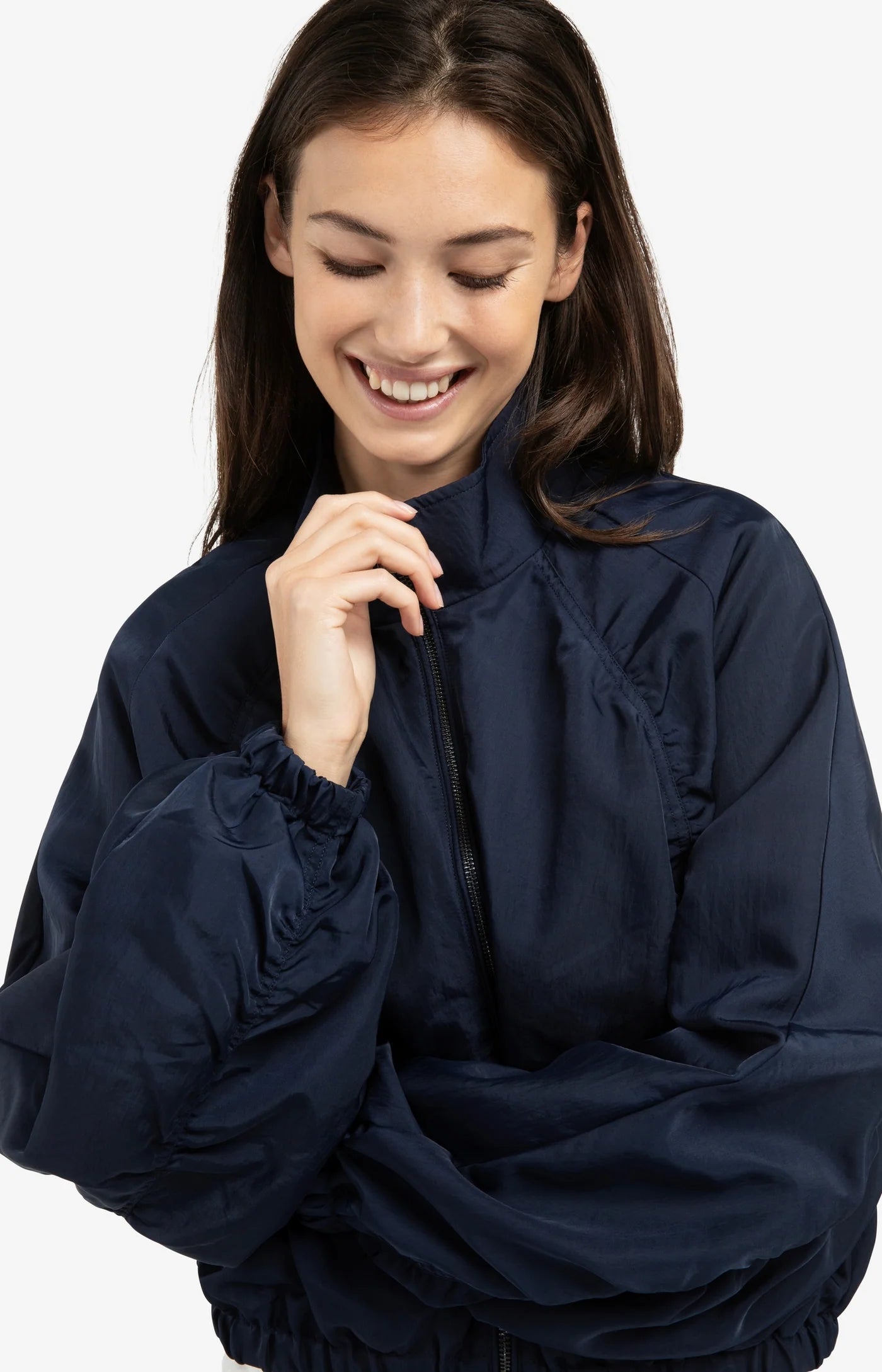 YAYA Oversize-Jacke mit Plisseedetails Navy