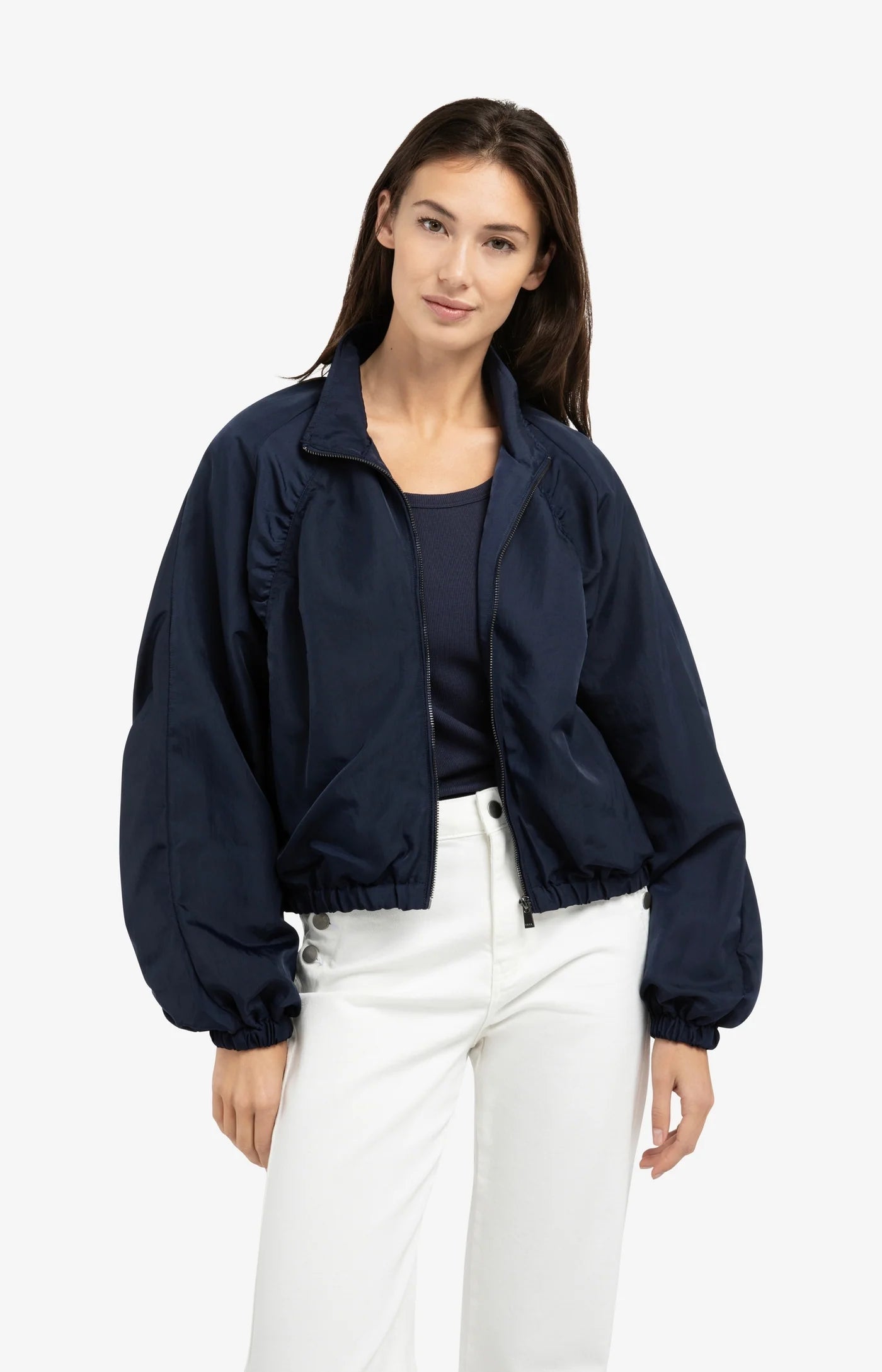 YAYA Oversize-Jacke mit Plisseedetails Navy