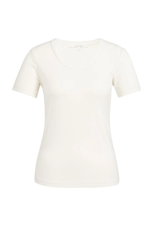 YAYA T-Shirt mit Rundhals Offwhite