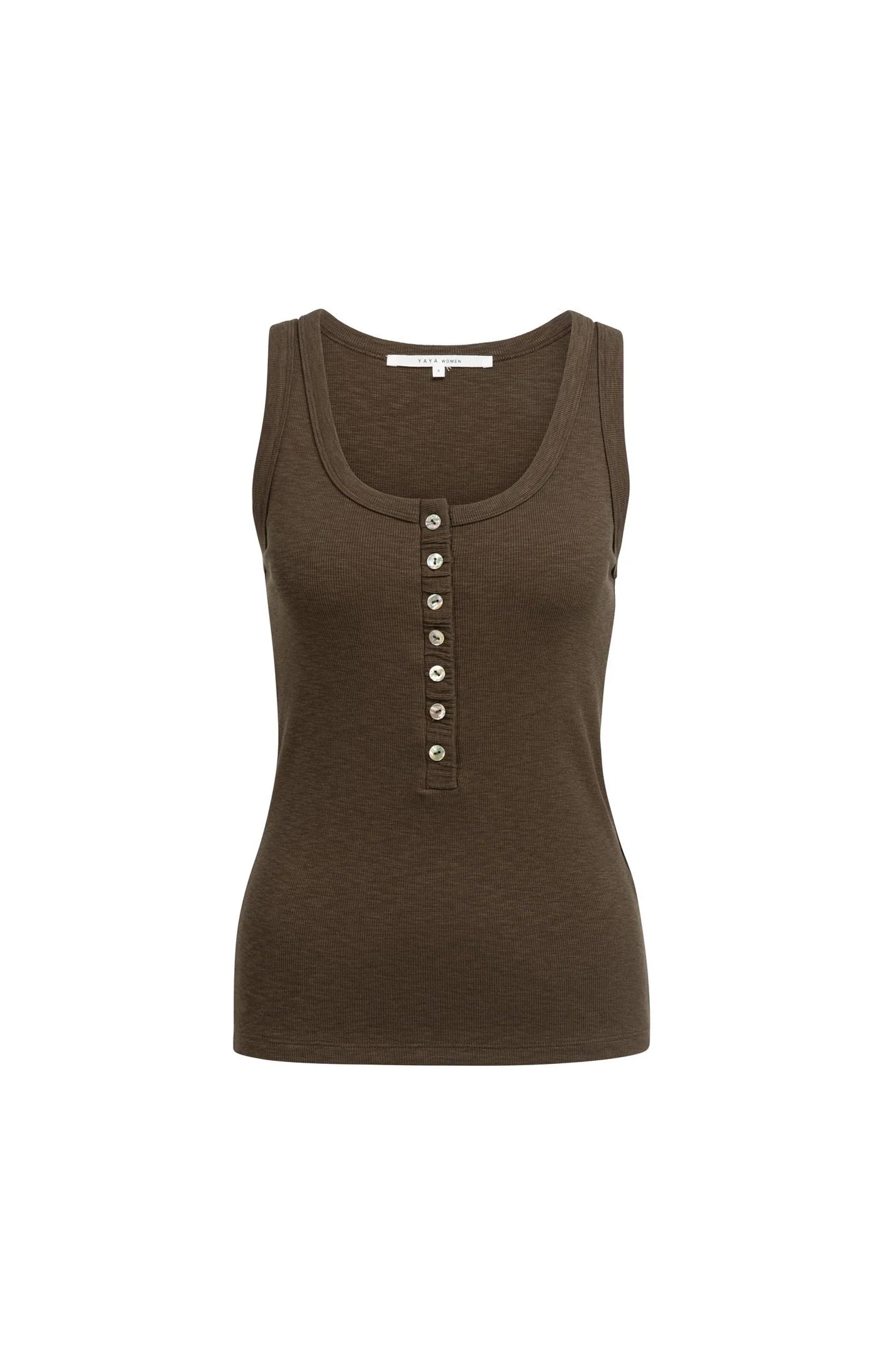YAYA Top mit Knöpfen - Brown