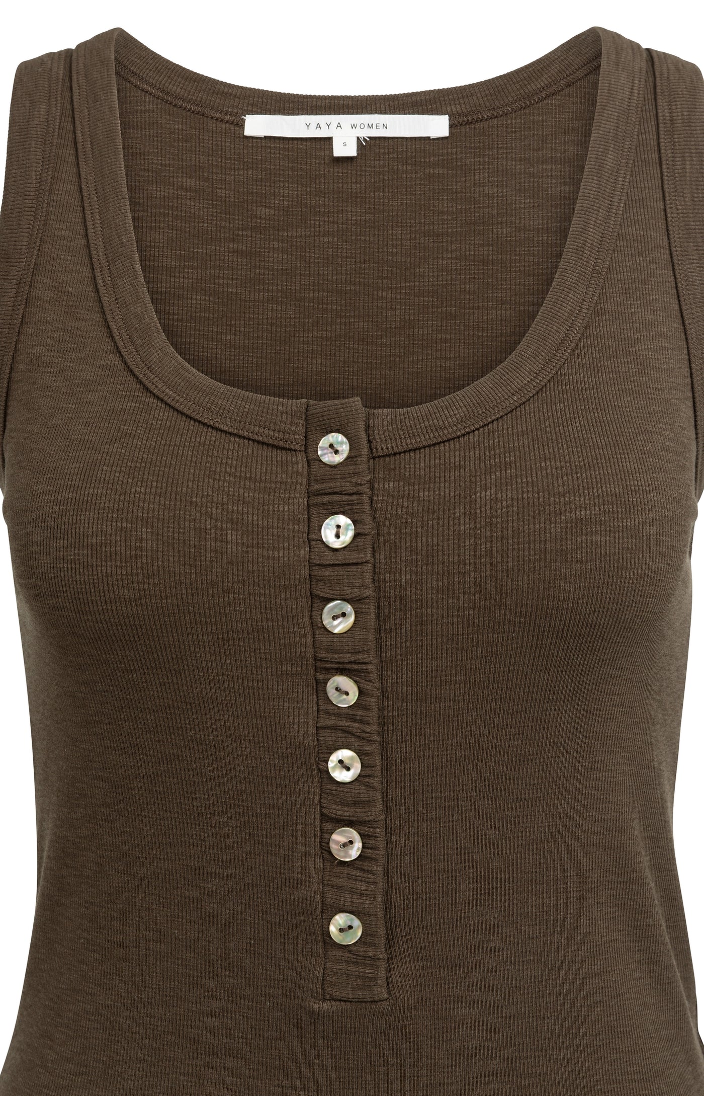 YAYA Top mit Knöpfen - Brown
