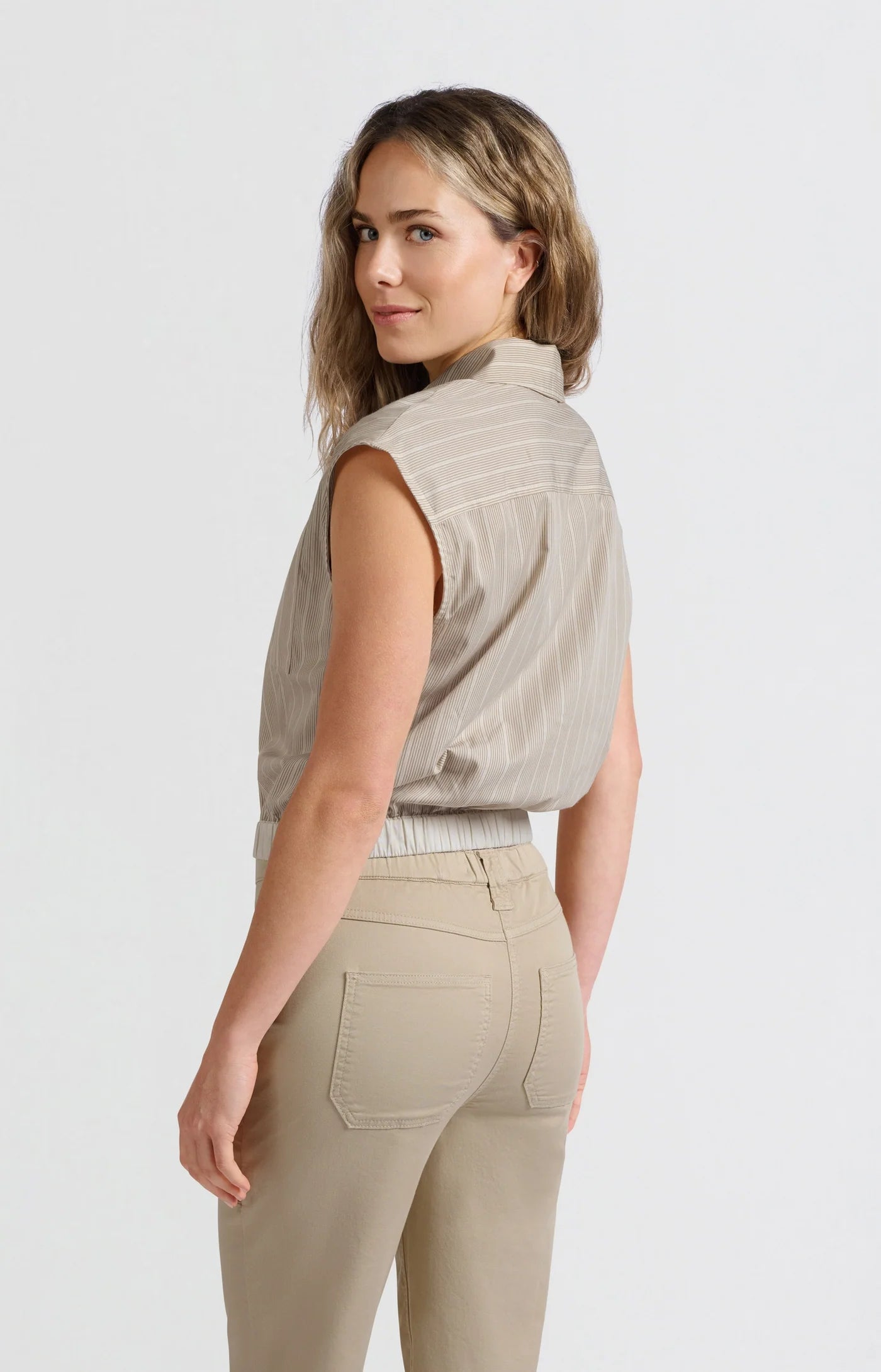 YAYA Ärmellose Bluse Beige
