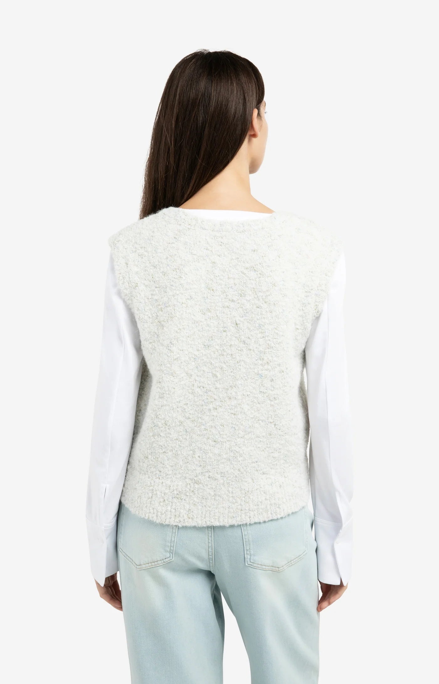 YAYA Pullover im Lagenlook Blue Grey