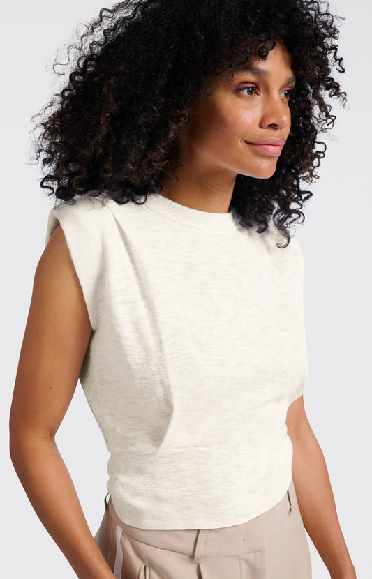 YAYA Ärmelloses Oberteil mit Schulterdetails White