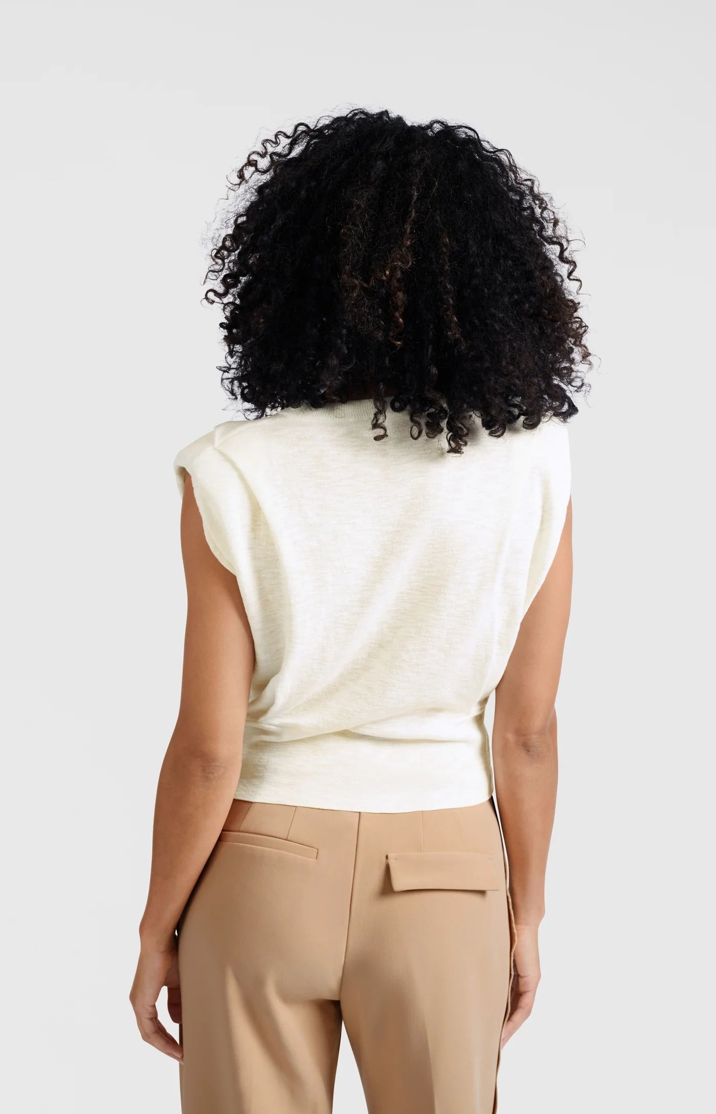 YAYA Ärmelloses Oberteil mit Schulterdetails White