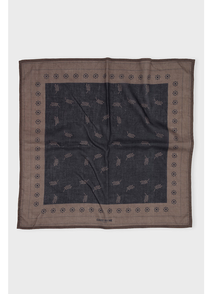CARE BY ME Wheat Scarf - Voile Schal Brown/ Black