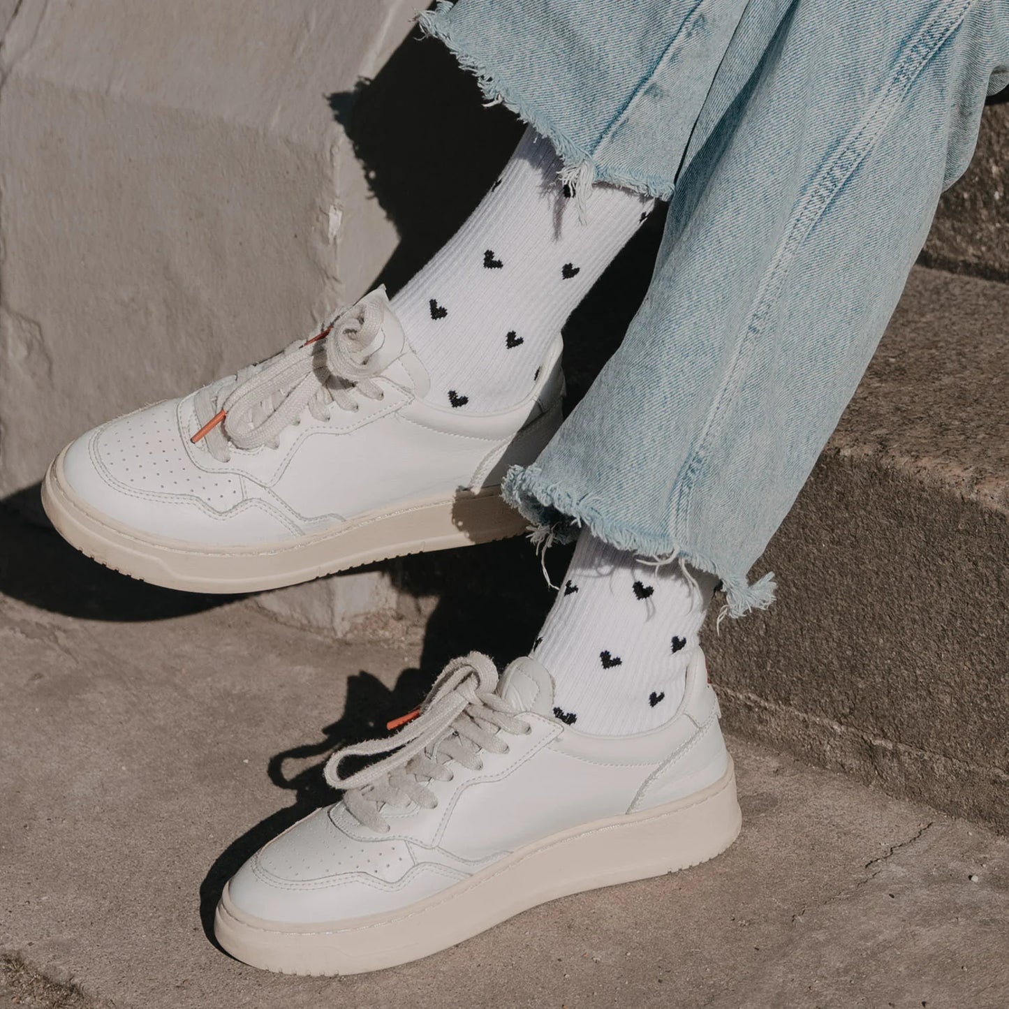 EULENSCHNITT Socken Allover Herzen