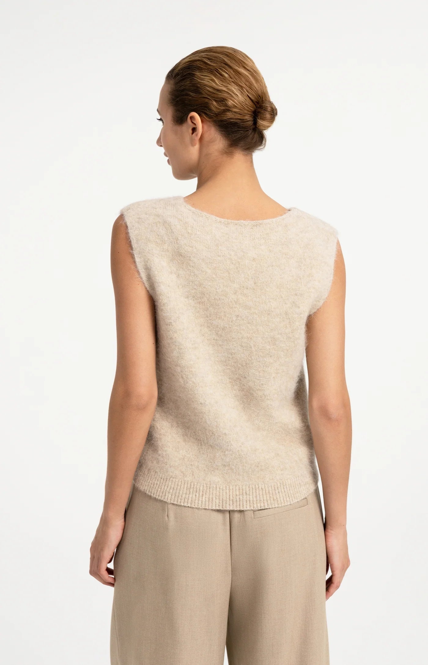 YAYA Spencer aus Strick - Beige Melange
