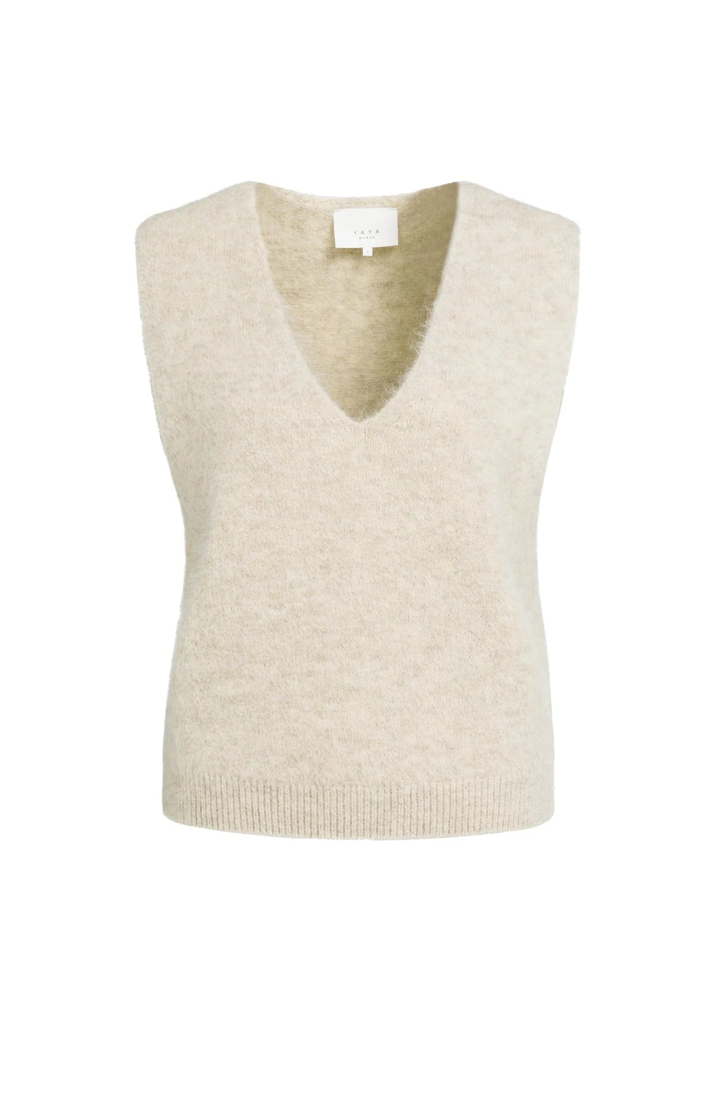 YAYA Spencer aus Strick - Beige Melange