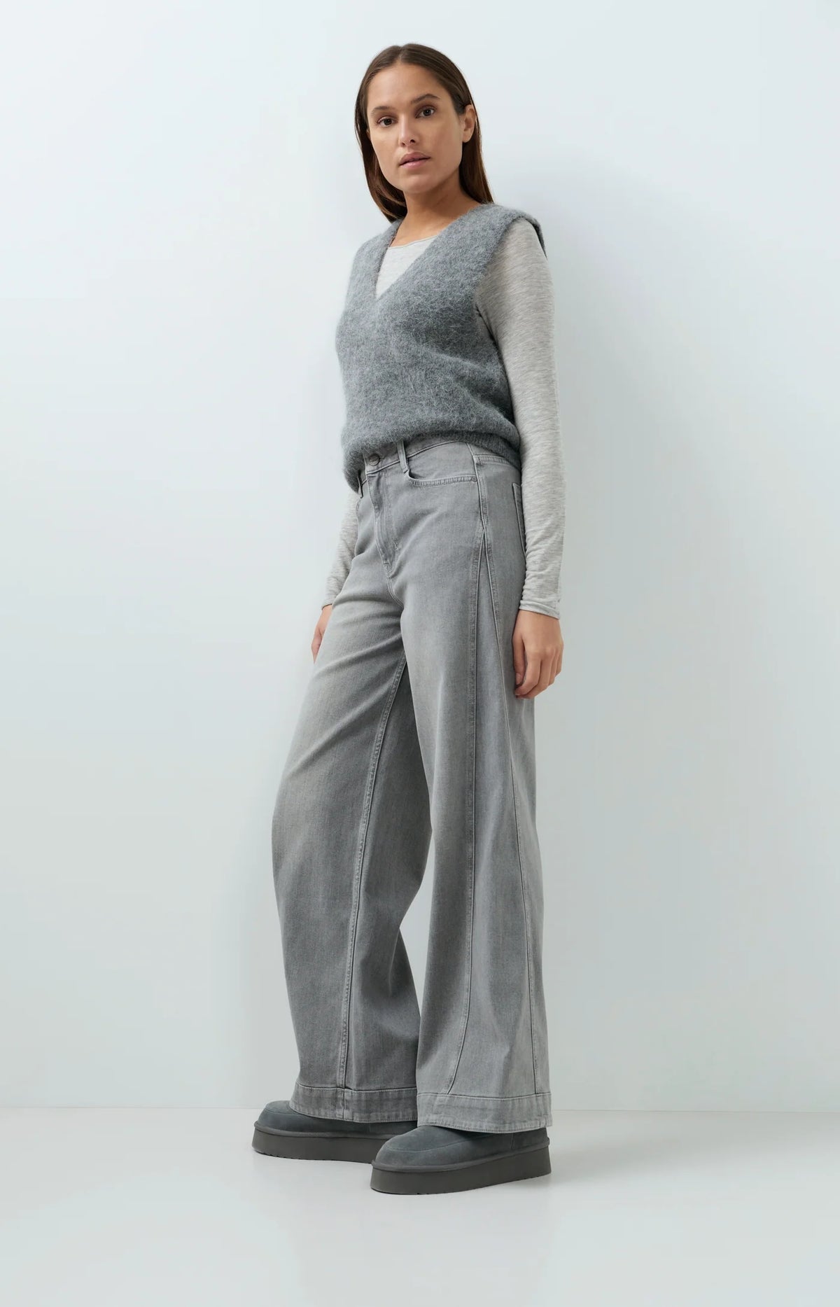 YAYA Pullunder aus Strick - Grey Melange