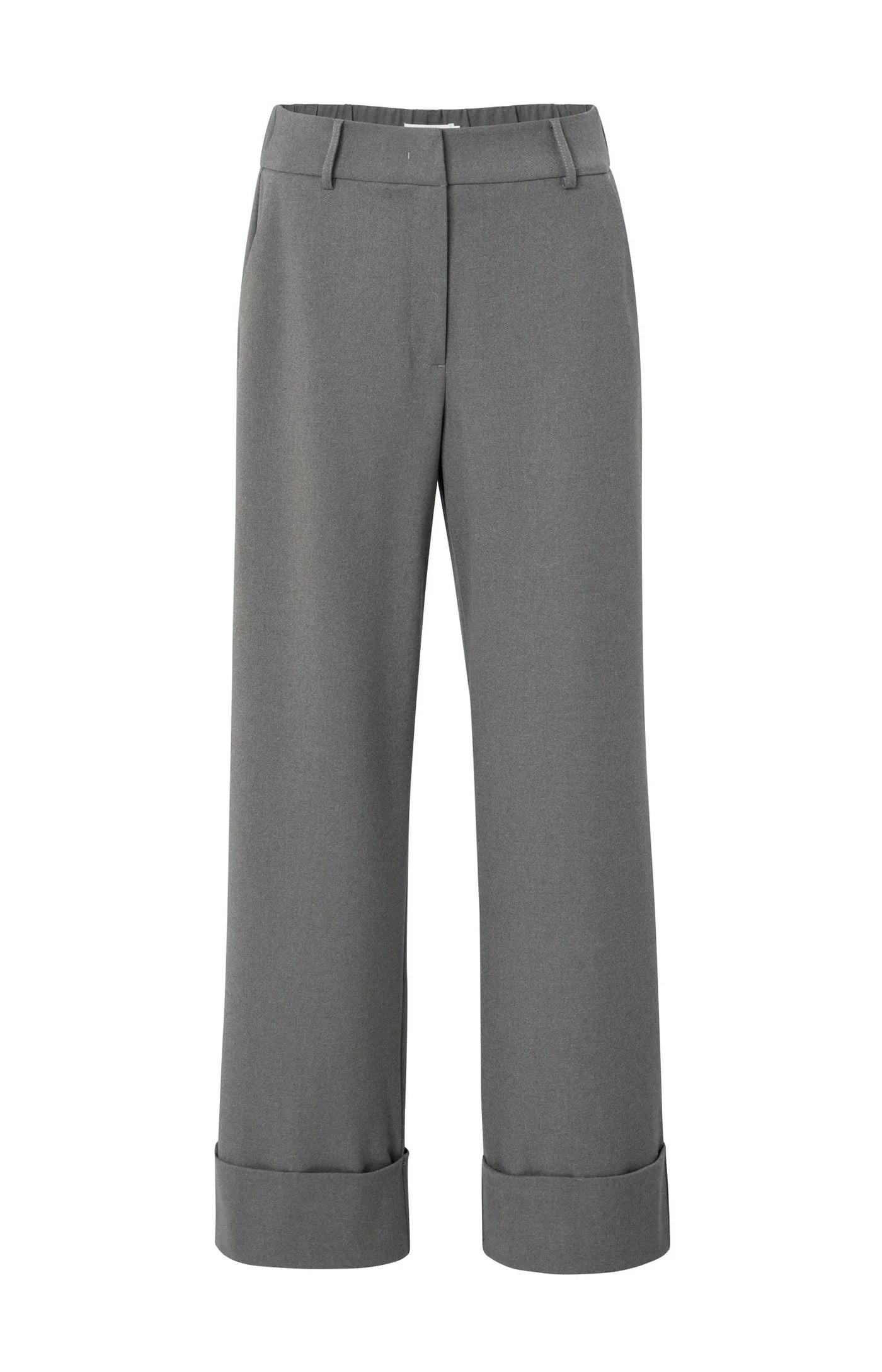YAYA Hose mit Umschlag Dark Taupe
