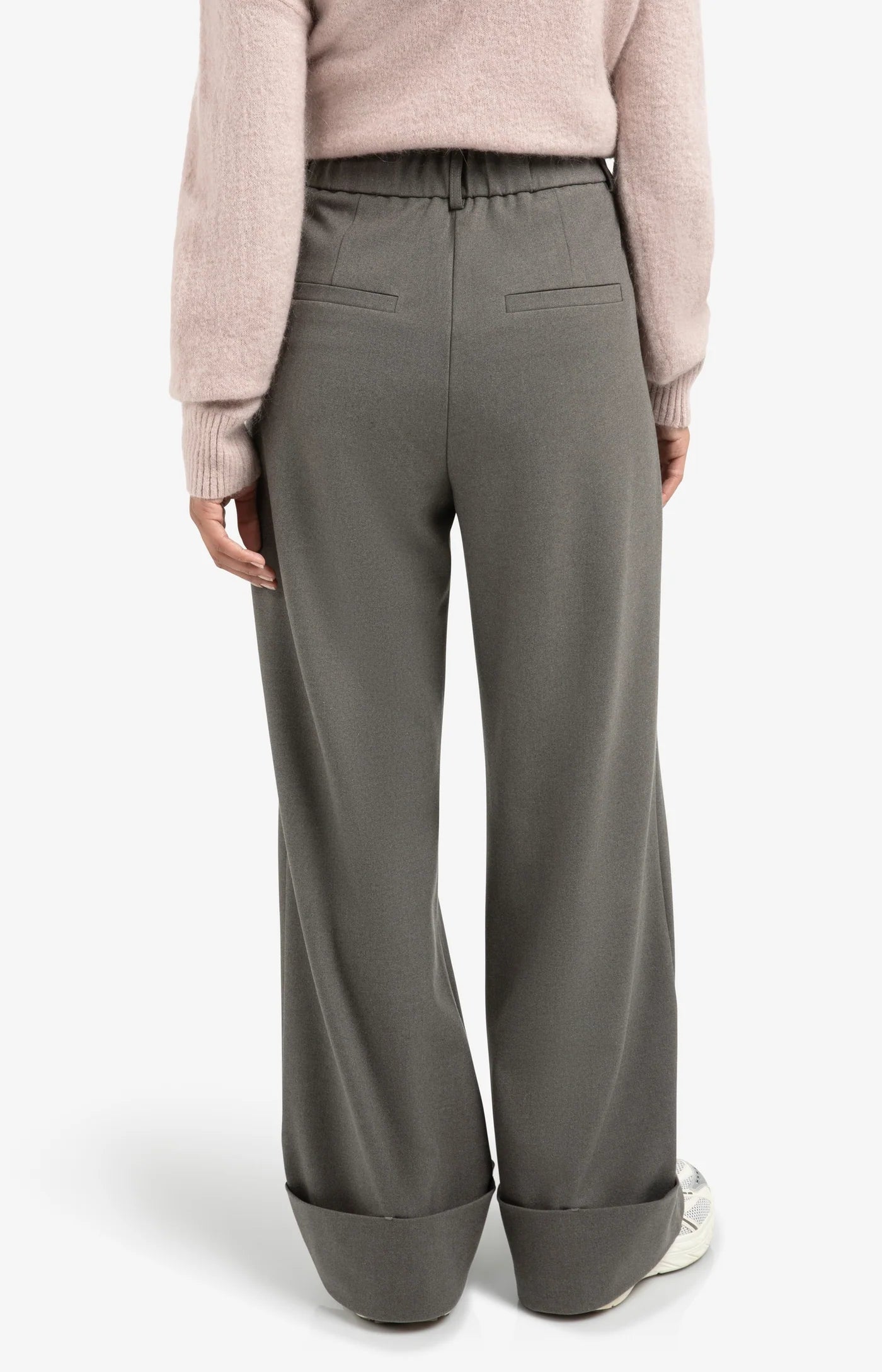 YAYA Hose mit Umschlag Dark Taupe