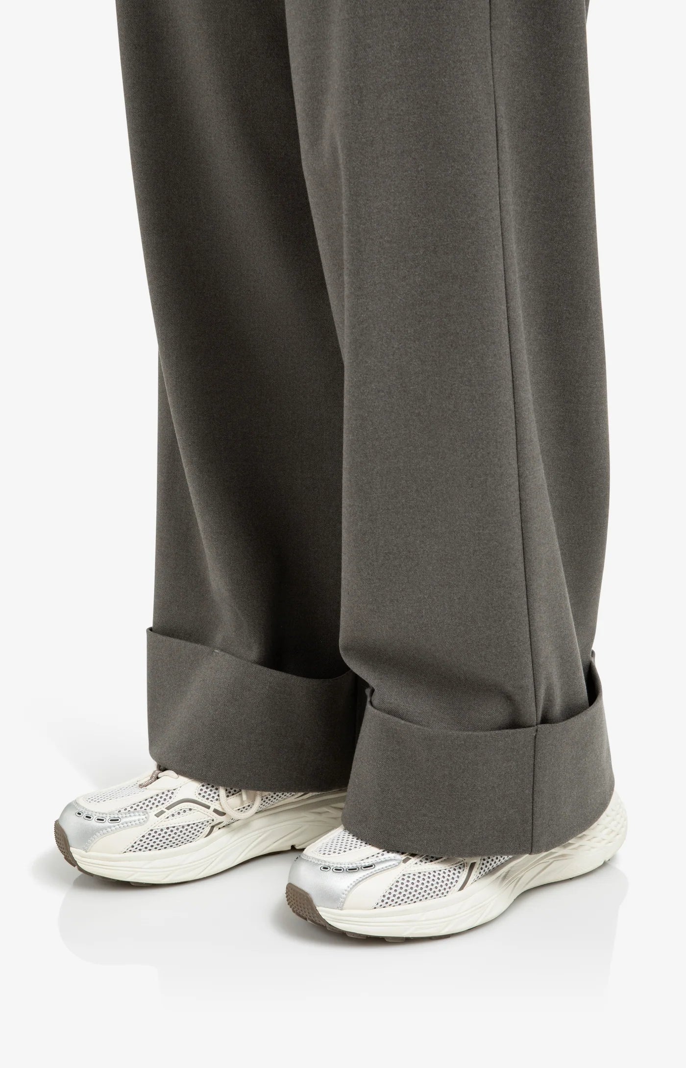YAYA Hose mit Umschlag Dark Taupe