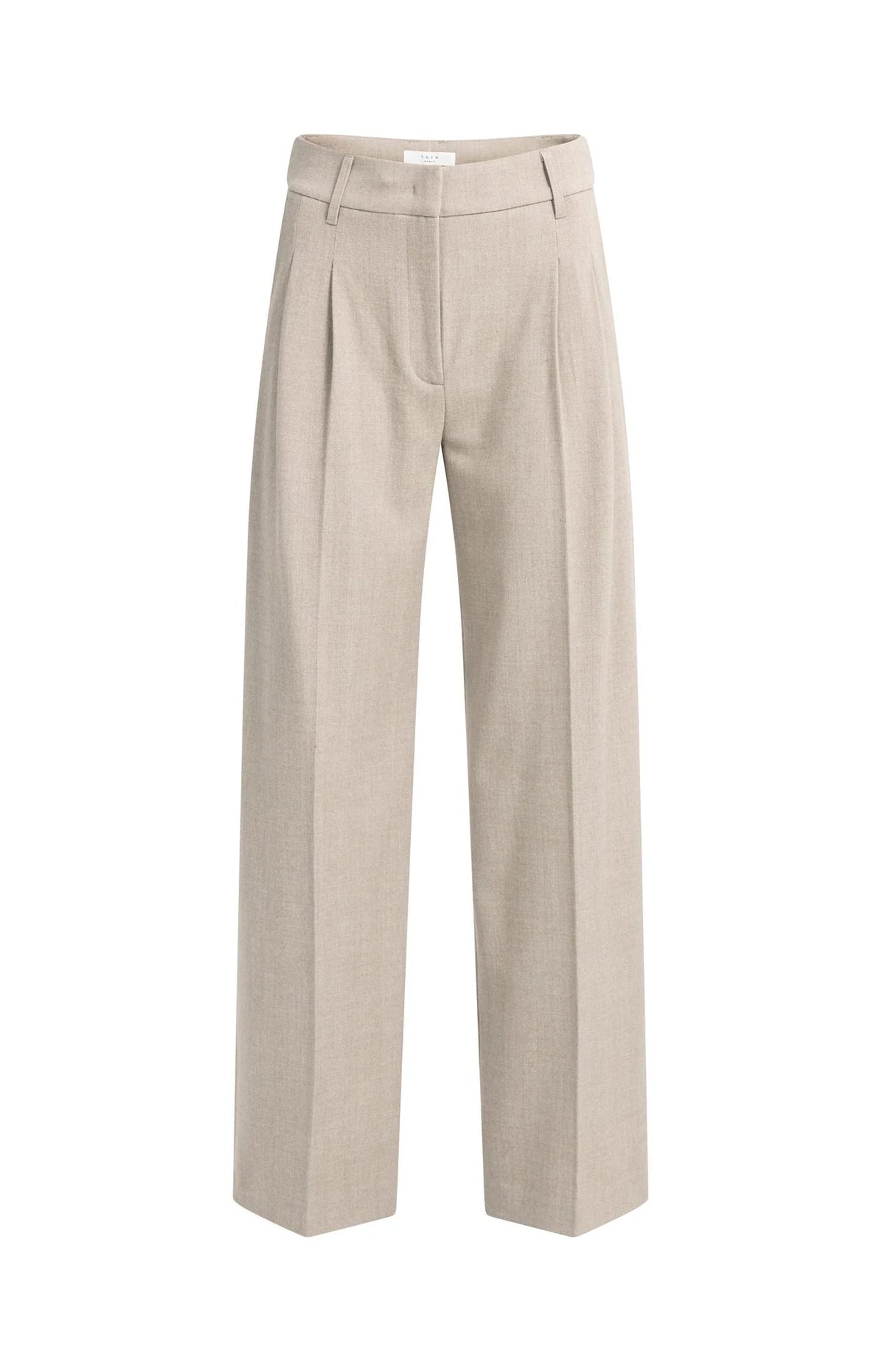 YAYA Gewebte Hose mit weitem Bein - Beige Melange