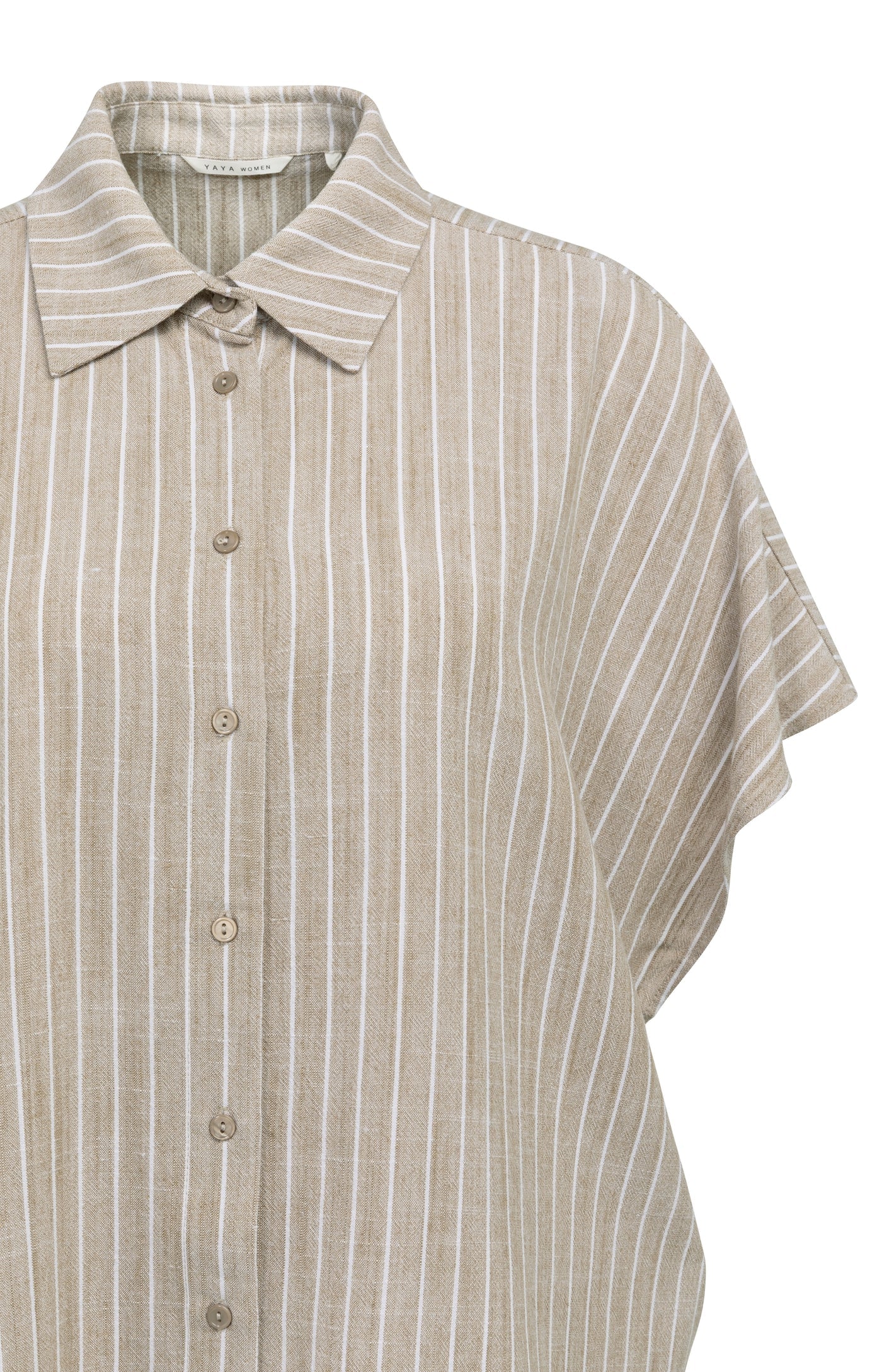 YAYA Striped Blouse Safari Brown