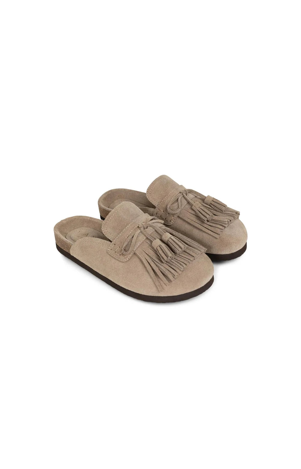 YAYA Mules mit Quasten Washed Brown