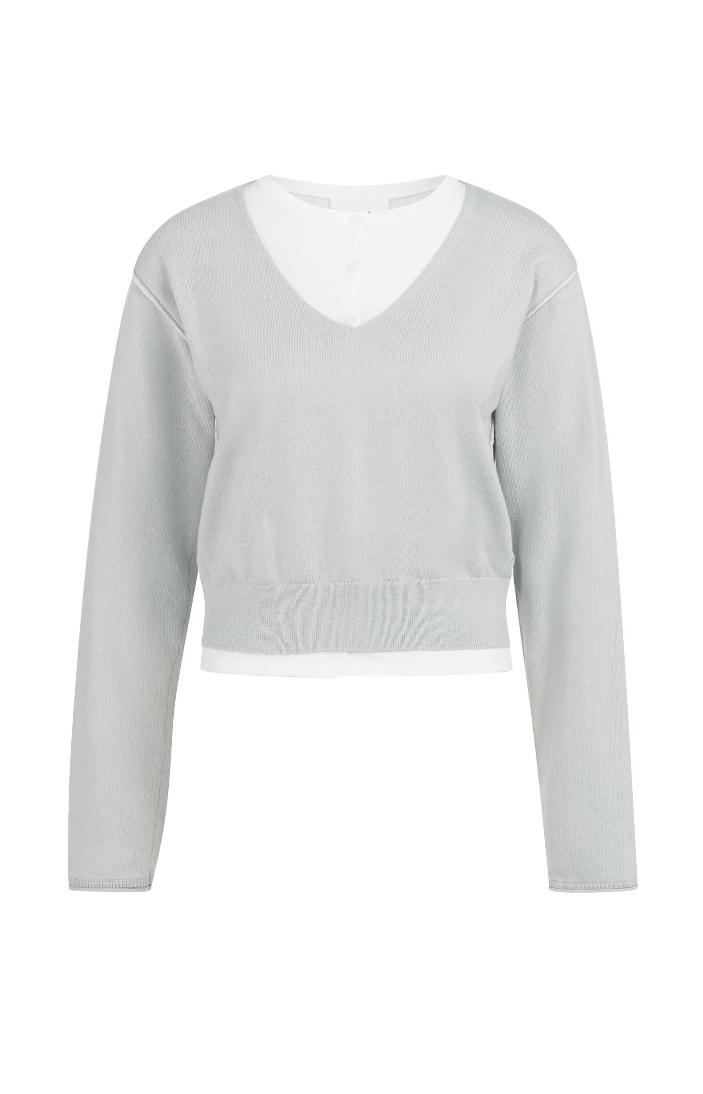 YAYA Pullover im Lagenlook Blue Grey