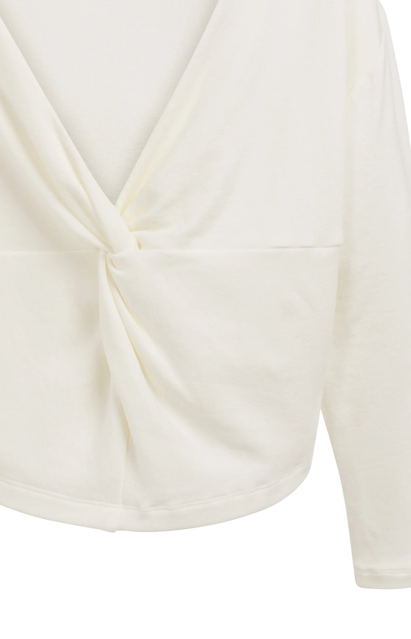YAYA Pullover mit V-Ausschnitt und Knoten Milk Beige