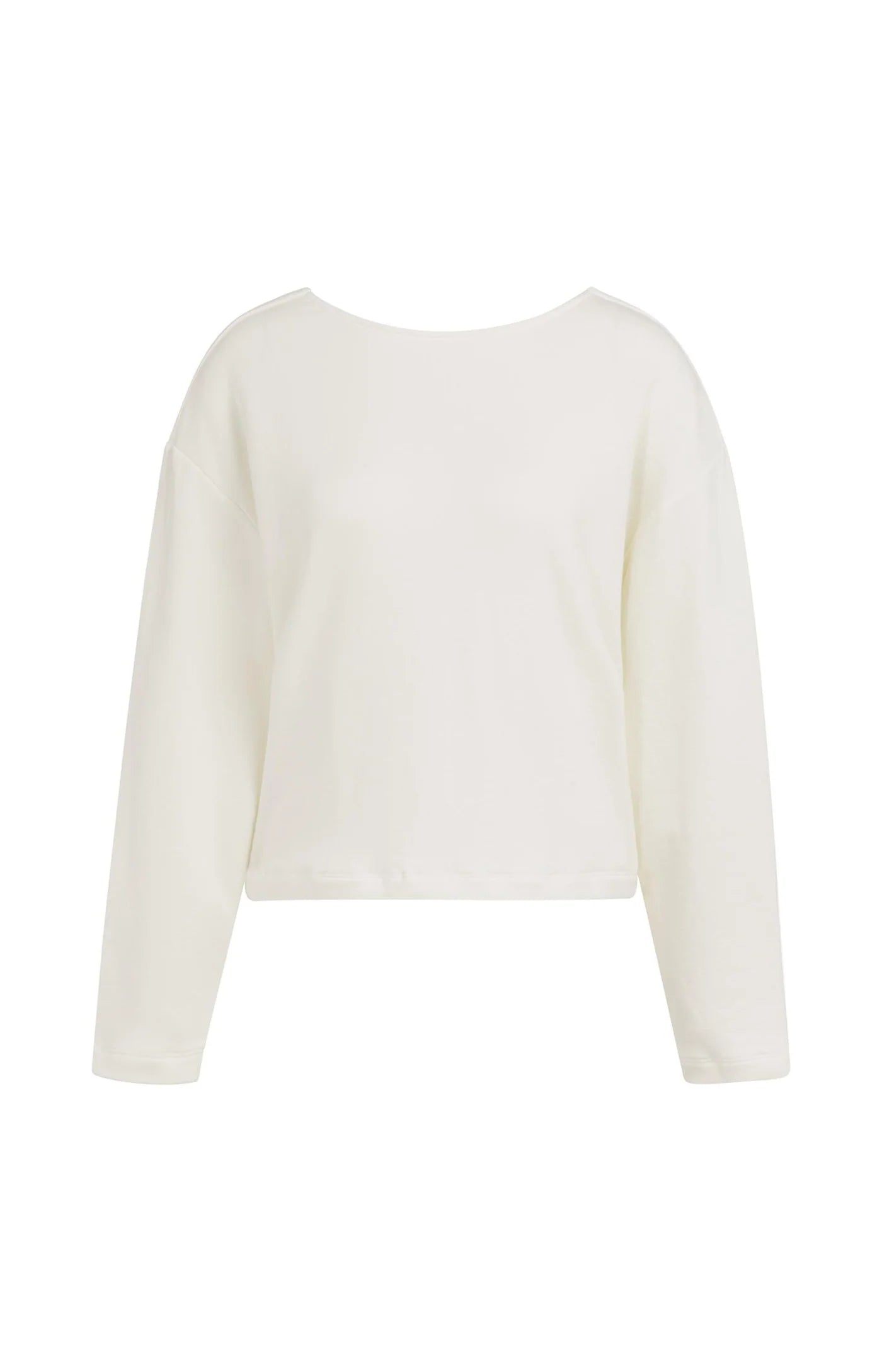 YAYA Pullover mit V-Ausschnitt und Knoten Milk Beige