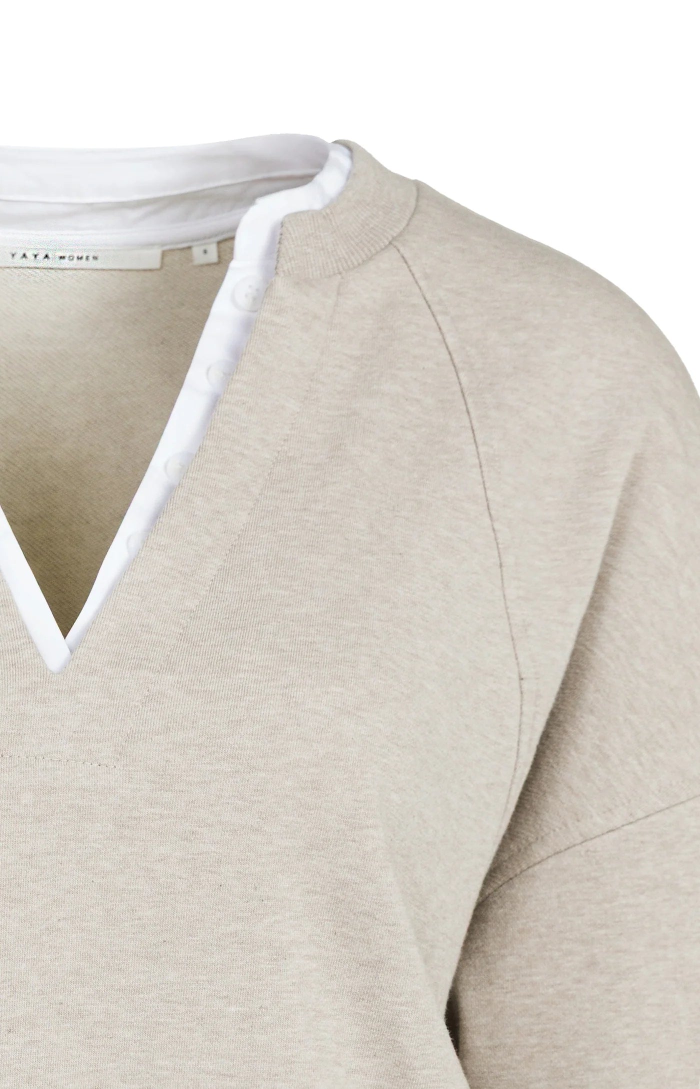 YAYA Sweatshirt mit V-Neck - Cashmere Grey Melange