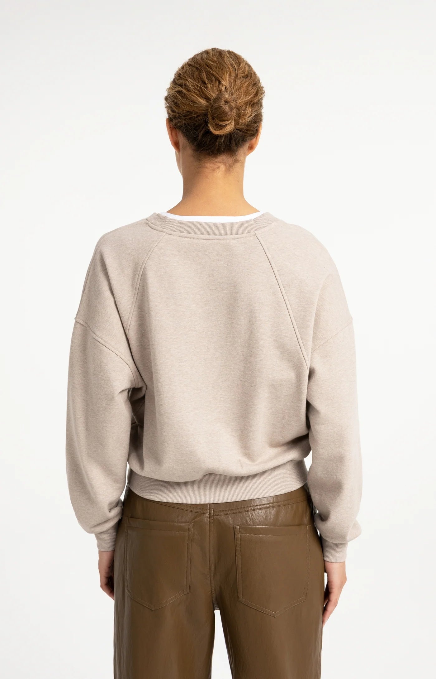 YAYA Sweatshirt mit V-Neck - Cashmere Grey Melange
