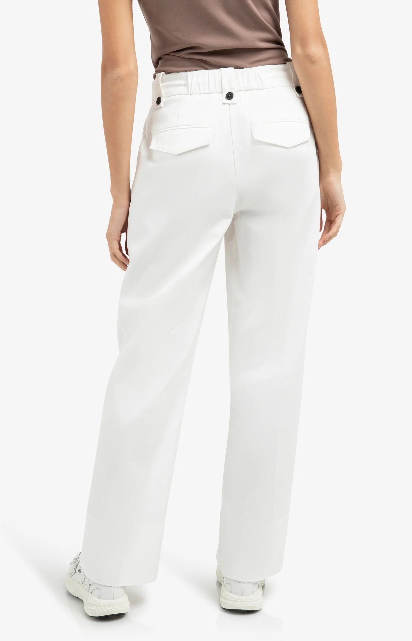 YAYA Hose mit Bundfalten und weitem Bein Offwhite