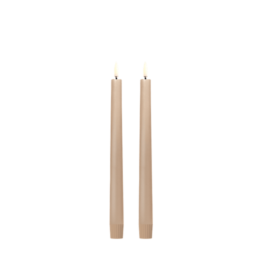 UYUNI Soft Fit Cap Stabkerzen im 2-er Set Beige 25,5 cm