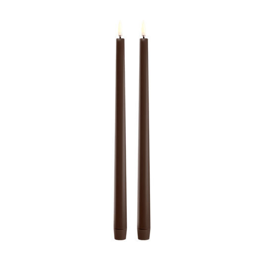 UYUNI Soft Fit Cap Stabkerzen im 2-er Set Brown W2,3 xH32 cm